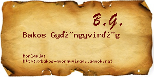 Bakos Gyöngyvirág névjegykártya